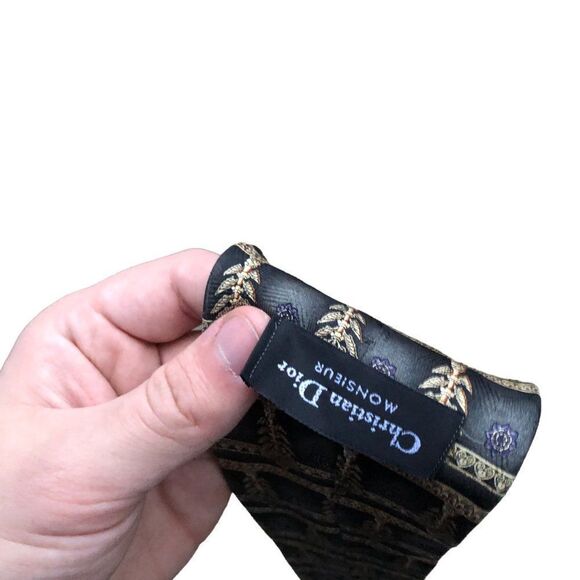 Lot of 2 Christian Dior Ties Blue and Gold RARE - Picture 4 of 10